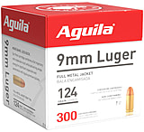 Image of Aguila Ammunition 9mm Luger 124 Grain Full Metal Jacket Brass Case Pistol Ammunition