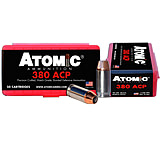 Image of Atomic Ammunition Pistol .380 ACP 90 Grain Hollow Point Nickel Plated Brass Cased Centerfire Pistol Ammunition