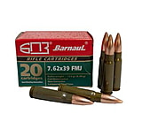 BarnauL 7.62x39mm 123 grain Full Metal Jacket Steel Cased Centerfire Rifle Ammo, 20 Rounds, BRN762X39FMJ123