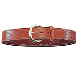 Image of Bianchi B9 Fancy Stitched Belt - Plain Tan/Suede, Brass Buckle