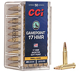 Image of CCI Ammunition Gamepoint .17 Hornady Magnum Rimfire 20 Grain Jacketed Soft Point Rimfire Ammunition