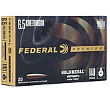 Image of Federal Premium Gold Medal 6.5mm Creedmoor 140 Grain Berger Hybrid Target Brass Cased Centerfire Rifle Ammunition