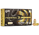Image of Federal Premium Gold Medal Handgun 45 Auto 230 Grain Full Metal Jacket Brass Cased Centerfire Pistol Ammunition