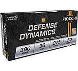 Image of Fiocchi Defense Dynamics .380 ACP 90 Grain JHP Brass Cased Pistol Ammunition