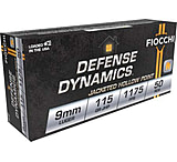Image of Fiocchi Defense Dynamics 9mm 115 Grain JHP Brass Cased Pistol Ammunition