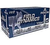 Fiocchi Field Dynamics .223 Remington 40 Grain VMAX Brass Cased Rifle Ammo, 50 Rounds, 223HVB50