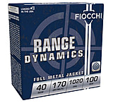 Fiocchi Range Dynamics .40 S&amp;W 170 Grain FMJTC Centerfire Pistol Ammo, 100 Rounds, 40ARD100