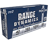Fiocchi Range Dynamics .40S&amp;W 165 Grain FMJTC Brass Pistol Ammo, 50 Rounds, 40SWF