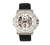 Image of Reign Commodus Automatic Skeleton Leather-Band Watch