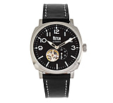 Image of Reign Napoleon Automatic Semi-Skeleton Leather-Band Watch