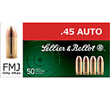 Image of Sellier &amp; Bellot 45 Auto 230 Grain Full Metal Jacket Brass Cased Pistol Ammunition