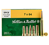 Sellier &amp; Bellot 7x64 173 Grain Soft Point Cut-Through Edge Rifle Ammo, 20 Rounds, SB764B