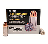 Image of SIG SAUER V-Crown Ammo 9 mm Luger 147 grain Jacketed Hollow Point Brass Cased Centerfire Pistol Ammunition