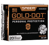 Image of Speer Gold Dot .380 ACP 90 Grain Gold Dot Hollow Point Centerfire Pistol Ammunition