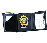 Image of Strong Leather Tri-fold Badge Wallet, Badge Cut 0-300
