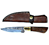 Image of Titan Damascus Steel Fixed Blade Drop Point Knife, 8.1in