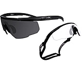 Wiley X Saber Advanced Sunglasses - 2 Full Glasses, 2 Matte Black Frames w/ Smoke Grey Lens &amp; Clear Lens, 307