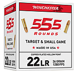 Image of Winchester 555 .22 Long Rifle 36 grain Copper Plated Hollow Point Rimfire Ammunition