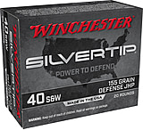 Winchester SUPER-X HANDGUN .40 S&amp;W 155 grain Silvertip Jacketed Hollow Point Centerfire Pistol Ammo, 20 Rounds, W40SWST