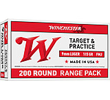 Image of Winchester USA 9mm Luger 115 Grain Full Metal Jacket Brass Cased Pistol Ammunition