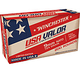 Image of Winchester USA VALOR 9 mm NATO 124 grain Full Metal Jacket (FMJ) Brass Centerfire Pistol Ammunition