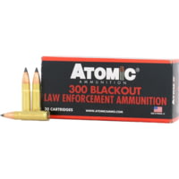 Atomic Ammunition .300 AAC Blackout 110 Grain Jacketed Hollow Point Brass Cased Centerfire Rifle Ammunition