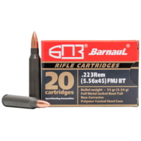 BarnauL Polycoated Steel Case.Rifle Ammunition .223 Rem 62gr FMJBT 3051 fps