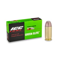 ICC Ammo Green Elite .40 S&W 125 Grain Frangible Flat Point Brass Pistol Ammunition