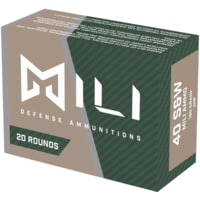 Mili Ammunitions .40 S&W 180 Grain Jacketed Hollow Point Brass Cased Pistol Ammunition