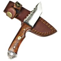 Titan International Knives Damascus Gut Hook Skinning Fixed Blade