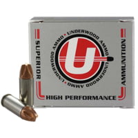 Underwood Ammo .38 Super +P 90 Grain Solid Monolithic Nickel Plated Brass Cased Pistol Ammunition