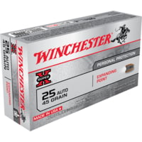 Winchester Super-X Handgun .25 ACP 45 grain Expanding Point Brass Cased Centerfire Pistol Ammunition