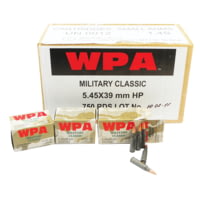 200 Round Case - 5.45x39mm 60 Grain V-Max Hornady Black Brass Cased Ammo -  81247