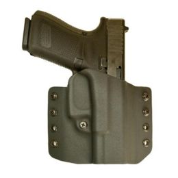 Brown RH Reholster Gen 2 OWB 1 Slot Pancake Belt Leather Holster Glock 17 22 31