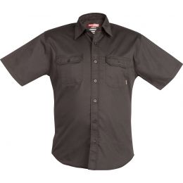 BLACK X-Large Ed Garments Mens Short Sleeve Button Down Twill Shirt