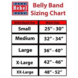 Belly Band Size Chart
