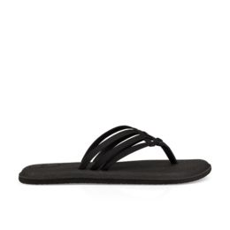 sanuk black flip flops