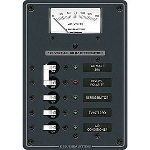 Blue Sea Systems Std AC 120V 30A Main, 3-15A, Anlg Meter | Free