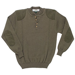 Merino Baseball Sweater Deep Blue With Suede Elbow Patches