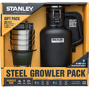 Stanley Classic Outdoor Growler Gift Set 64 oz - Matte Black - Includes 4  Metal Tumblers 