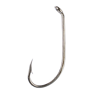 Eagle Claw Plain Shank Hook, Offset, Down Eye, Forged