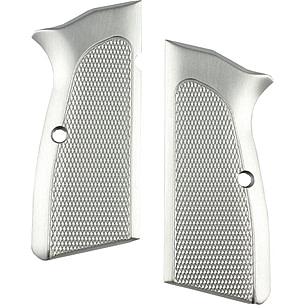 Hogue Browning Hi-Power Handgun Grip Checkered Aluminum - Brushed Gloss  Clear Anodized 09175