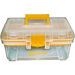 Homak 15in Plastic Clear Hand Carry Tool Box w/ Removable Tray