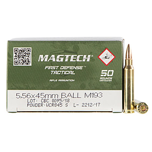 Magtech 5.56X45 M193 55 Grain Full Metal Jacket Brass Cased Rifle