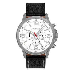 Morphic M86 Series Chronograph Leather Band Watch Up to 80