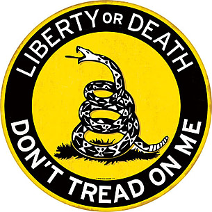 Open Road Brands Die Cut Emb Tin Sign Don't Tread On Me Ylw