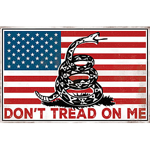 Open Road Brands Die Cut Tin Sign Don't Tread On Me (flag)