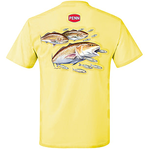 Penn Fishing Mens Red Drum Yellow T-Shirt