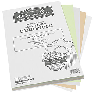Rite in the Rain All-weather Card Stock Paper 8.5 X 11, 80 Multicolored  Sheets, 100 Paper