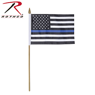 Rothco Thin Blue Line & Thin Red Line US Flag Patch- Hook Back